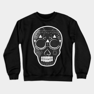 Sugar Skull White Aztec, Dia De Los Muertos Crewneck Sweatshirt